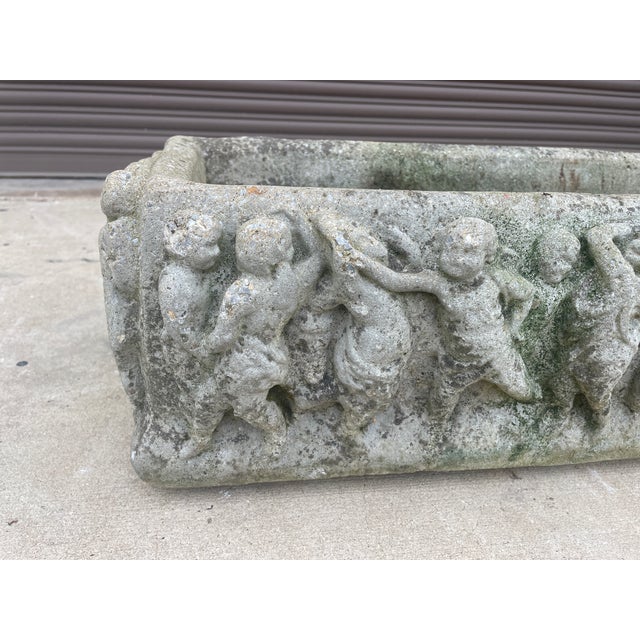 1940s Mid-Century Neoclassical Cherub Relief Trough — Charleston Estate Rescue For Sale - Image 4 of 16