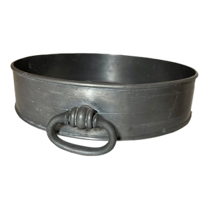 Rare Antique 18th Century 1700s Handmade European Pewter Fruit Bowl W/ Handles