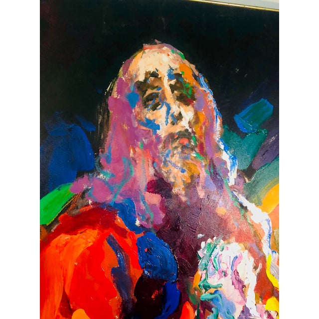 Monumental large modern painting by Javier Cabada, 1970s. Oil on canvas. In excellent condition. 52” by 79”, 2” deep.