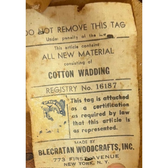 Mid Century Faux Snakeskin Upholstered Wood Stools - Signed For Sale - Image 11 of 15