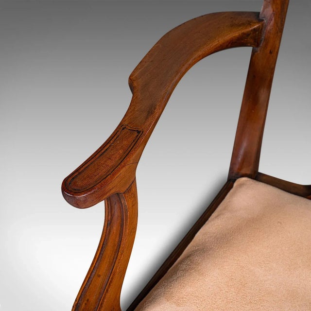 Brown 1800's Antique Drawing Room Elbow Chair For Sale - Image 8 of 10