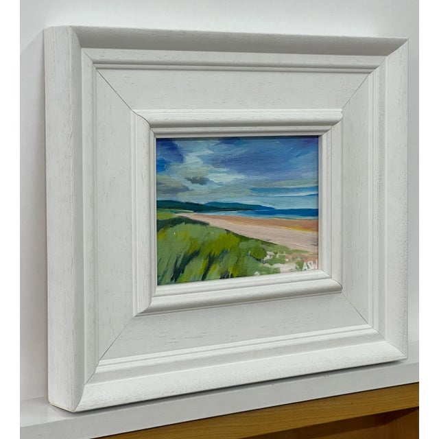 Contemporary Miniature Beach Landscape of East Coast of Scottish Highlands by British Artist, 2022, Framed For Sale - Image 3 of 9