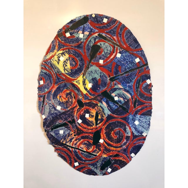 Sandy Kinnee, Abstract Modernist Colorful Mixed Media Art Screen-print on Handmade Paper 6/20, c.1980's For Sale - Image 10 of 11