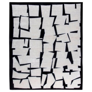 Contemporary Cubist Inspired Handmade Silk and Wool Rug by Doris Leslie Blau For Sale