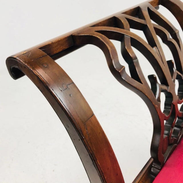18th Century Carved Mahogany Chippendale Window Seats / Benches - A Pair For Sale - Image 9 of 12