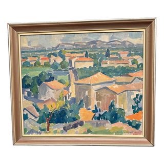 Evert H. Duhan, Bourg St Andeol, 1947, Oil on Canvas, Framed For Sale