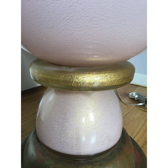 Mid 20th Century Italian The Marbro Lamp Pink Ice Murano Opaline Glass Lamp XL For Sale - Image 10 of 12