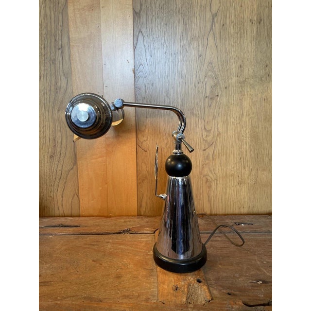 Silver Art Deco Chrome and Bakelite Adjustable Piano Lamp For Sale - Image 8 of 10