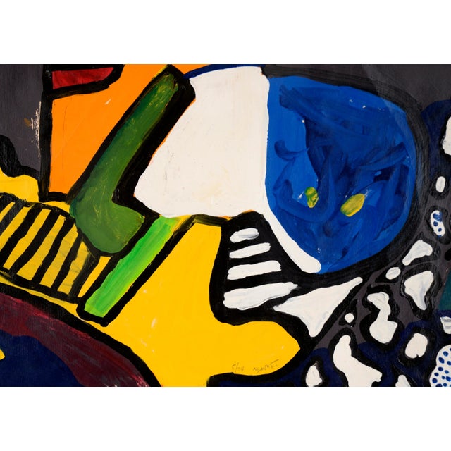 1970s Colorful Abstract in Acrylic on Paper (1974) by Michael William Eggleston For Sale - Image 5 of 10