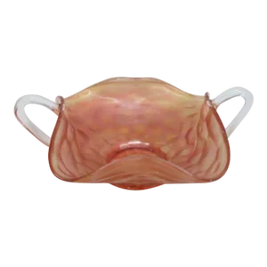Fenton Honeycomb and Clover Marigold Carnival Glass Bowl With Handles