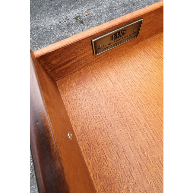 Wood Lexington's Palmer Home Collection Napoleon III Mahogany & Tooled Leather Top Drafting Desk With Pull-Out Trays For Sale - Image 7 of 13