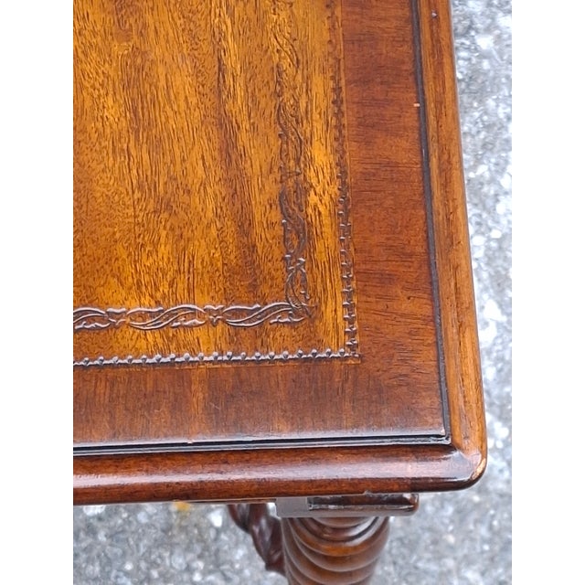 Late 20th Century Maitland-Smith Banded Mahogany Barley Twist Legs Side Table For Sale - Image 13 of 15