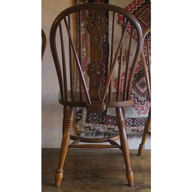 Mid-Century Modern Oak Lyre-Back Windsor Chairs, Set of 6 For Sale - Image 14 of 17
