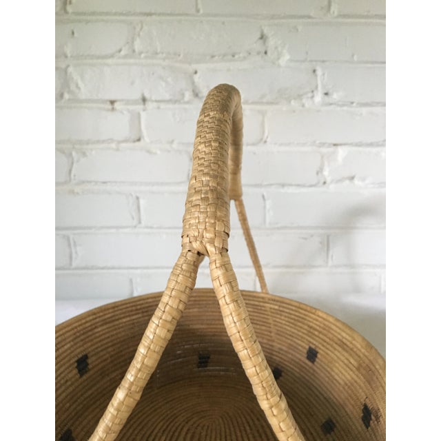 1990s American Handmade Basket With Handles For Sale - Image 12 of 13