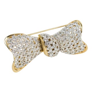 Valentino Garavani Jeweled Bowtie Brooch For Sale