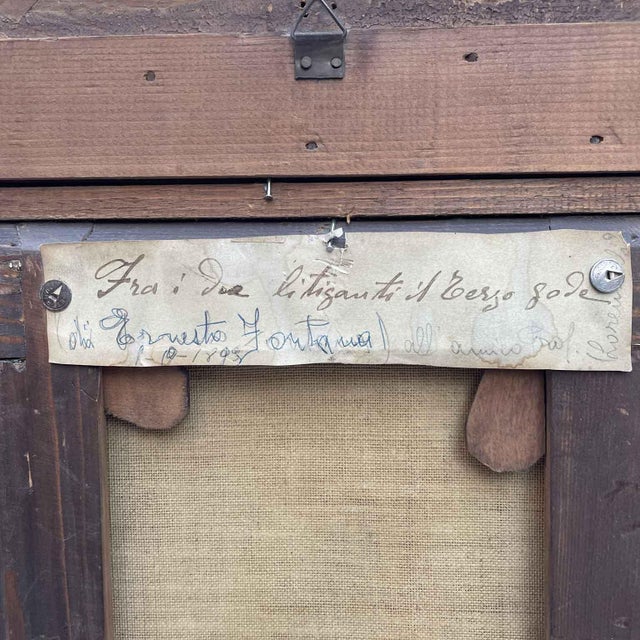 Ernesto Fontana, When Two Fight, the Third Reaps the Benefits, 1893, Oil on Canvas, Framed For Sale - Image 7 of 12