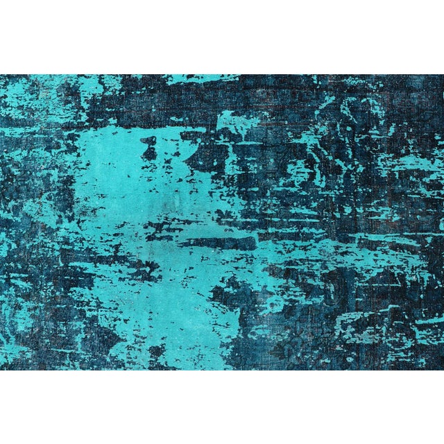 Luxurious Modern Design Vintage Rug in Shades of Blue, Turquoise, Teal and Green For Sale - Image 11 of 13