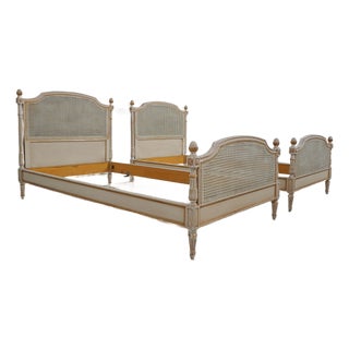 Pair of Louis XVI Cane Twin Beds For Sale