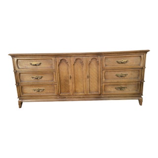 1980s Vintage Mid-Century Wood Dresser For Sale