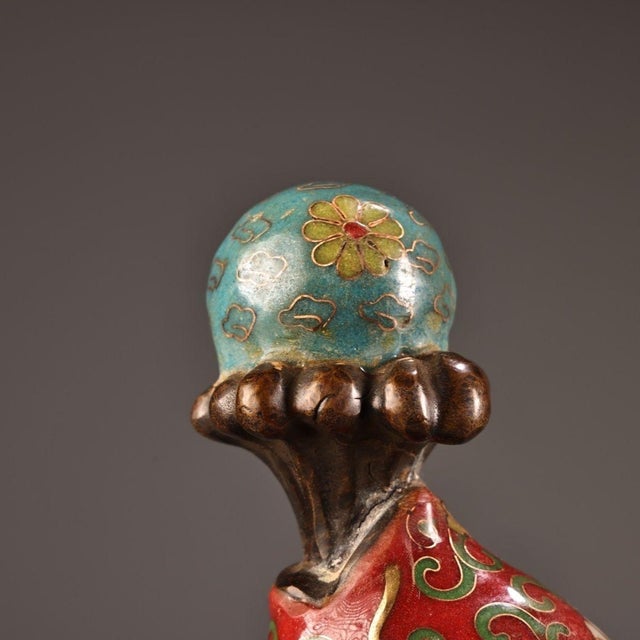 Late 19th Century Cloisonné Enamel Fish Statue With Bronze Base, 2.6kg For Sale In Los Angeles - Image 6 of 9