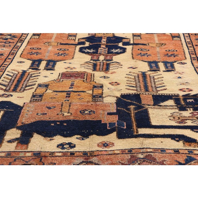 Early 20th Century Antique Persian Shiraz Pictorial Rug, 04'07 X 13'03 For Sale - Image 5 of 10