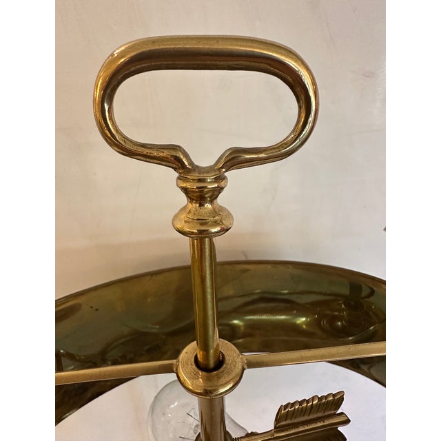 Traditional 1970s Frederick Cooper Handpainted & Brass Buillotte Table Lamp For Sale - Image 3 of 8