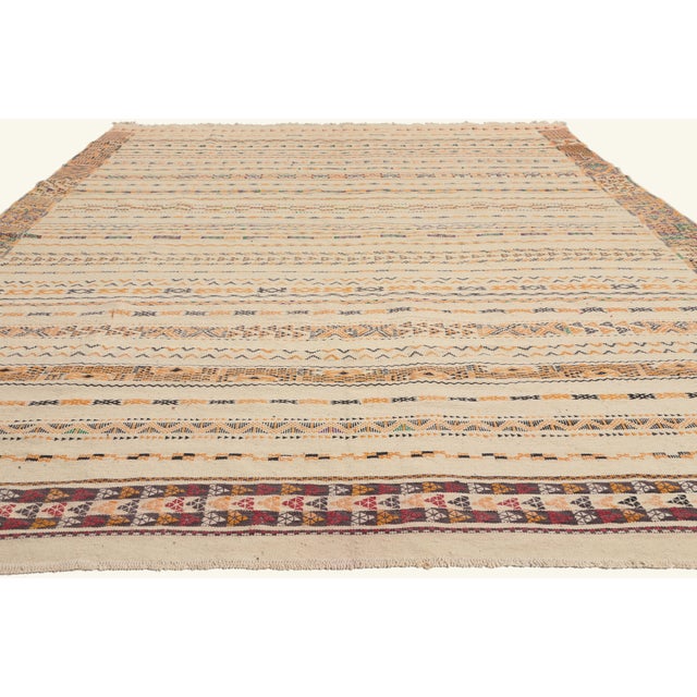 Tribal Taznakht Moroccan Kilim Rug, 07'04 X 11'06 For Sale - Image 3 of 10