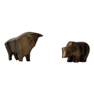 Bull and Bear Stock Exchange Bronze According to Reinhard Dachlauer, 1980s, Set of 2 For Sale