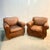 Mitchell Gold for Restoration Hardware Leather Club Chair Pair With Ottoman For Sale - Image 11 of 12