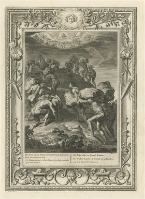 Picart, Illustration of the Giants Attempting to Scale Heaven, 1733, Print