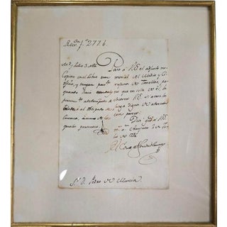Letter Signed by the Count of Floridablanca, 1786 For Sale