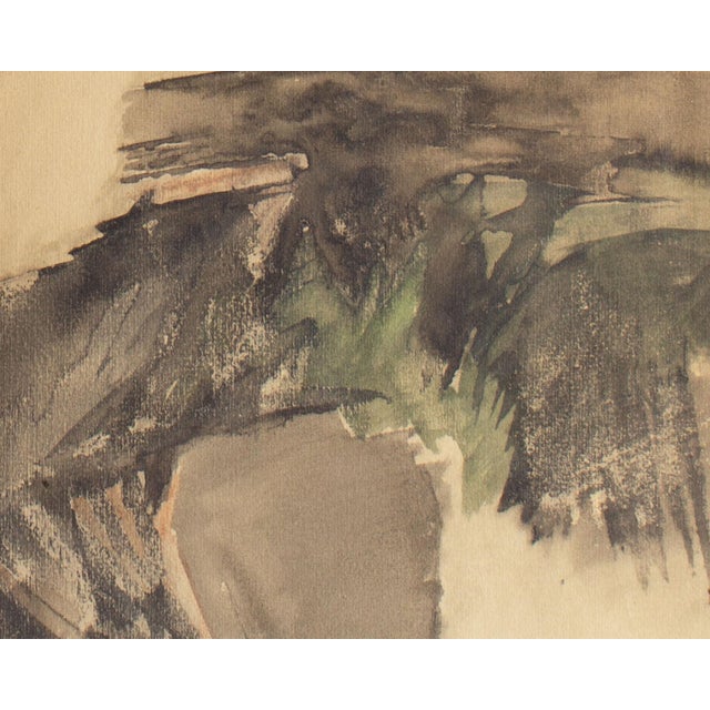 Contemporary 1960s Abstract Watercolor Painting by Le Rouse For Sale - Image 3 of 7