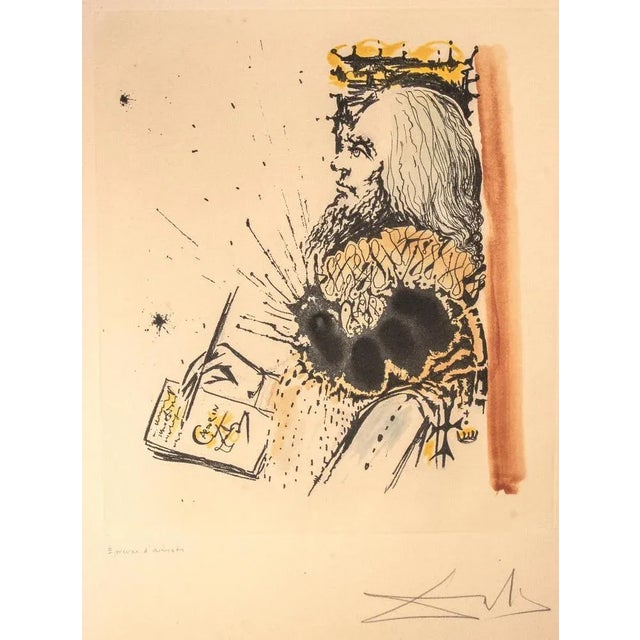 after Salvador Dalì, Portrait De Calderon, 2971, Aquatint & Etching For Sale - Image 4 of 5