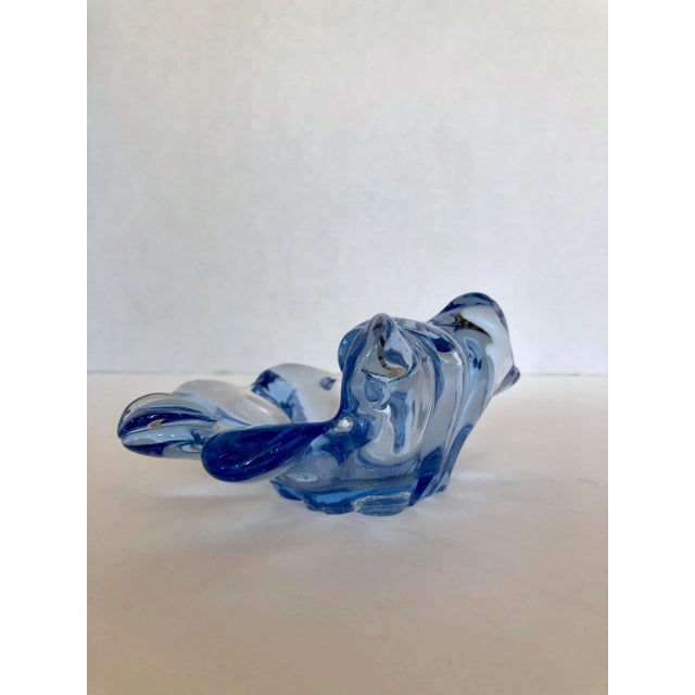 Italian Murano Summeroso Blown Glass Blue Ashtray For Sale - Image 3 of 8