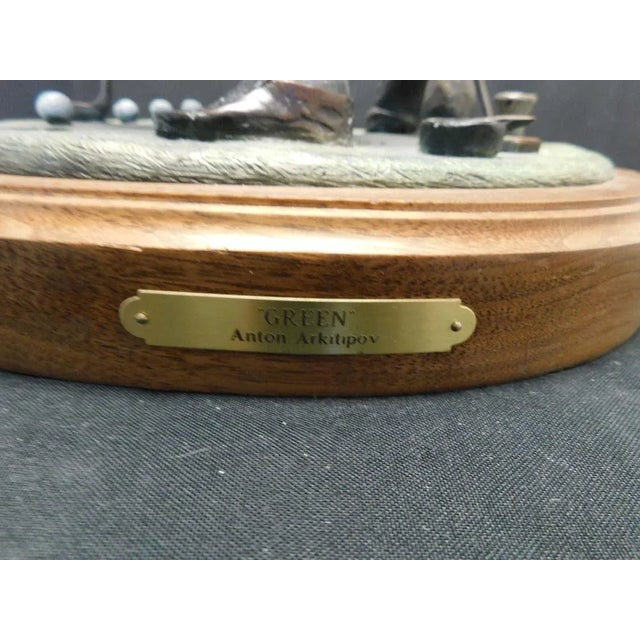 Contemporary Anton Arkhipov "Green" Golfer Bronze Sculpture Hand Signed For Sale - Image 3 of 11