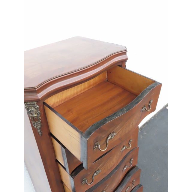 French Tall Narrow Inlay Lingerie Jewelry Chest 6428 For Sale - Image 14 of 18