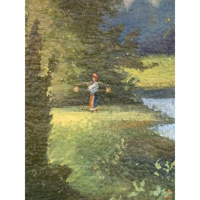 1990s 1990s Oil Painting Waiting for the Groom For Sale - Image 5 of 11