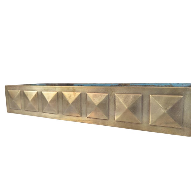 Mid Century Modern Brass Studded Tabletop Planter Box For Sale - Image 13 of 18