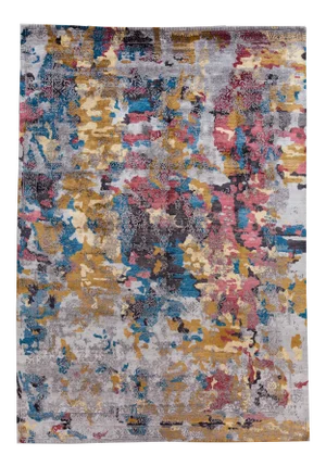 21st Century Contemporary Abstract Grey Silk Area Rug