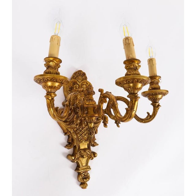 Antique French Gilt Bronze Ormolu Wall Lights, 1890s, Set of 8 For Sale - Image 6 of 15
