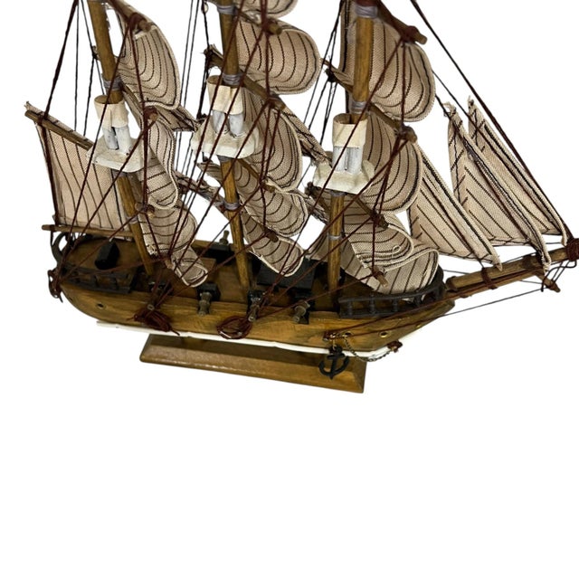 Wood Vintage Wood Model Pirate Ship For Sale - Image 7 of 8