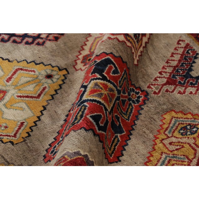 Chocolate Vintage Gabbeh Wool Rug With Medallions by Rug & Kilim, Afghanistan, 1950-1959 For Sale - Image 8 of 12