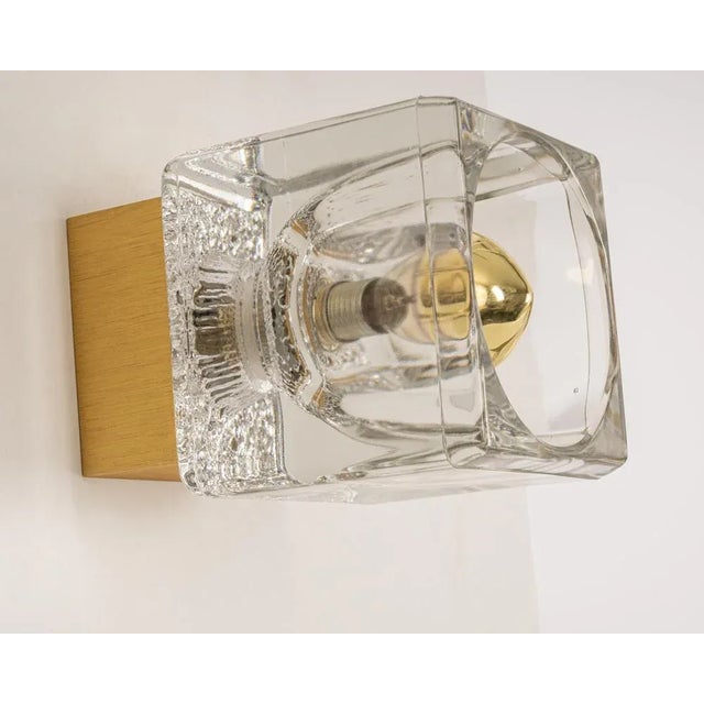 Petite Crystal Glass Brass Wall Sconces by Peill & Putzler, Germany For Sale - Image 3 of 9