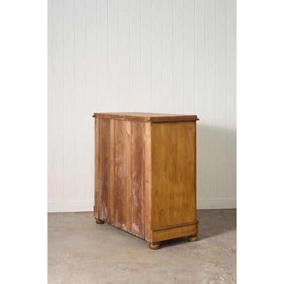 Brown Late 19th Century English Victorian Large Two Over Three Pine Chest With Extra Deep Bottom Drawer For Sale - Image 8 of 10