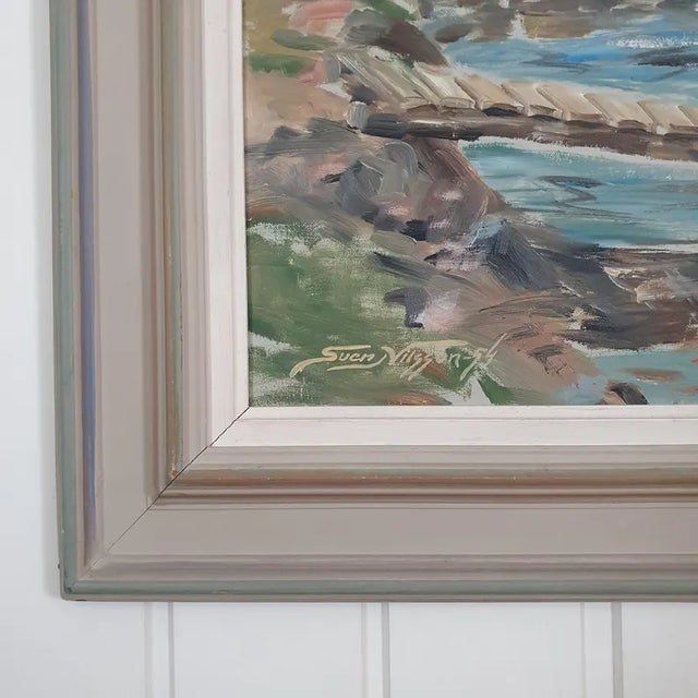 1954 Mid Century Swedish Oil Painting by Sven Eugen Nilsson For Sale - Image 6 of 18