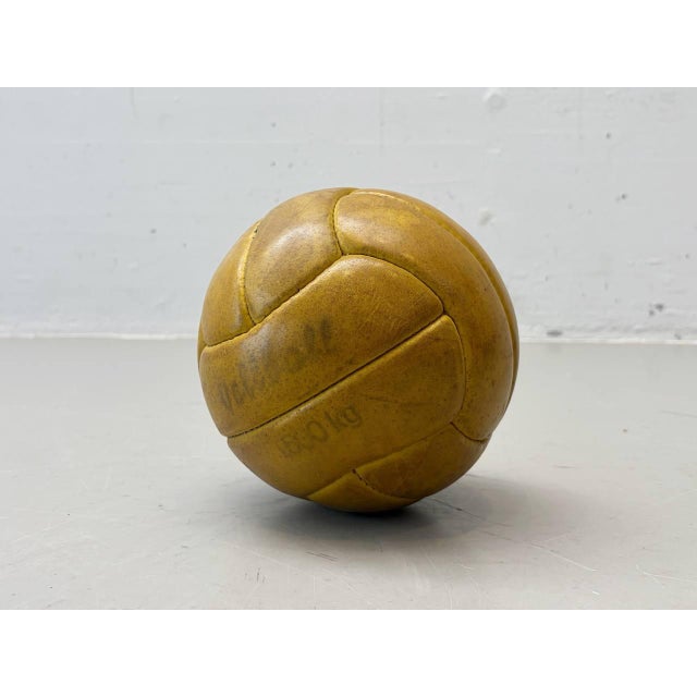 Vintage Leather Ball, 1960s For Sale - Image 9 of 9