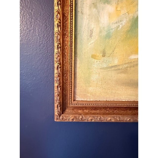 Vintage Daffodil Oil Painting on Grumbacher Ny Canvas, Original Mid Century Floral in Gold Frame, Impressionist Flower Art. Signed Mahaffey For Sale In Pittsburgh - Image 6 of 15