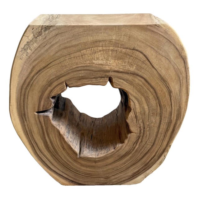 Vintage Organic Monkey Pod Side Table For Sale