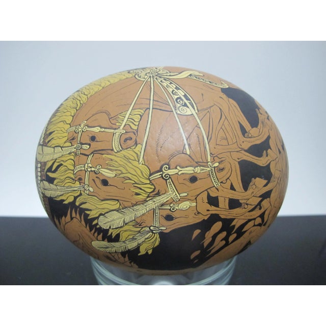 Yiannis Nomikos Homoerotic Mythology Large Trojan Painting Art Ostrich Egg 1979 For Sale - Image 9 of 12