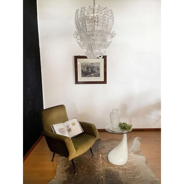 Beautiful and huge Italian Murano Chandelier composed of 41 splendid trasparent glasses that give a very elegant look....